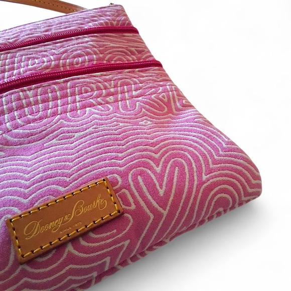 Dooney & Bourke Quilted Double Zip Crossbody – Pink Swirl Logo - Picture 13 of 13